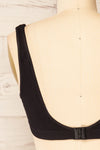 Budva Black Stretchable Embossed Bralette | La petite garçonne back close-up