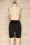 Bunnik Black Velvet High Waisted Shorts | La Petite Garçonne front view