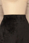 Bunnik Black Velvet High Waisted Shorts | La Petite Garçonne side close-up