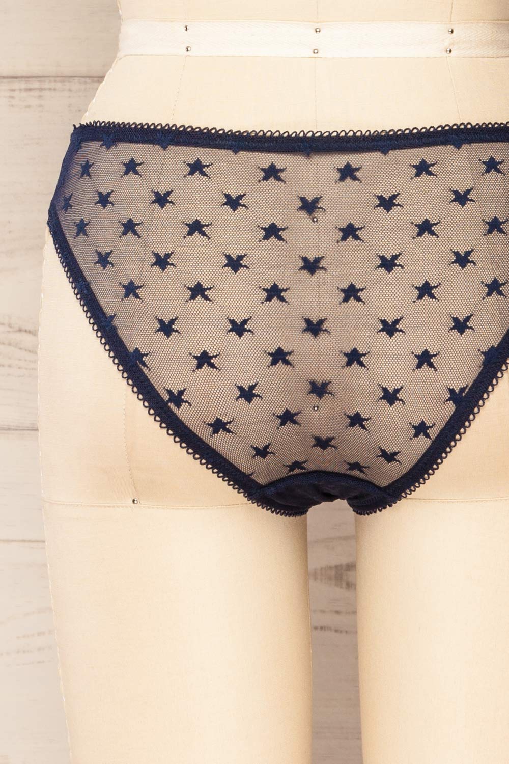Burnaby Navy Mesh Underwear w/ Embroidered Stars