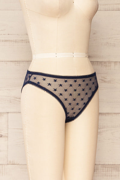 Burnaby Navy Mesh Underwear w/ Embroidered Stars | La petite garçonne side view