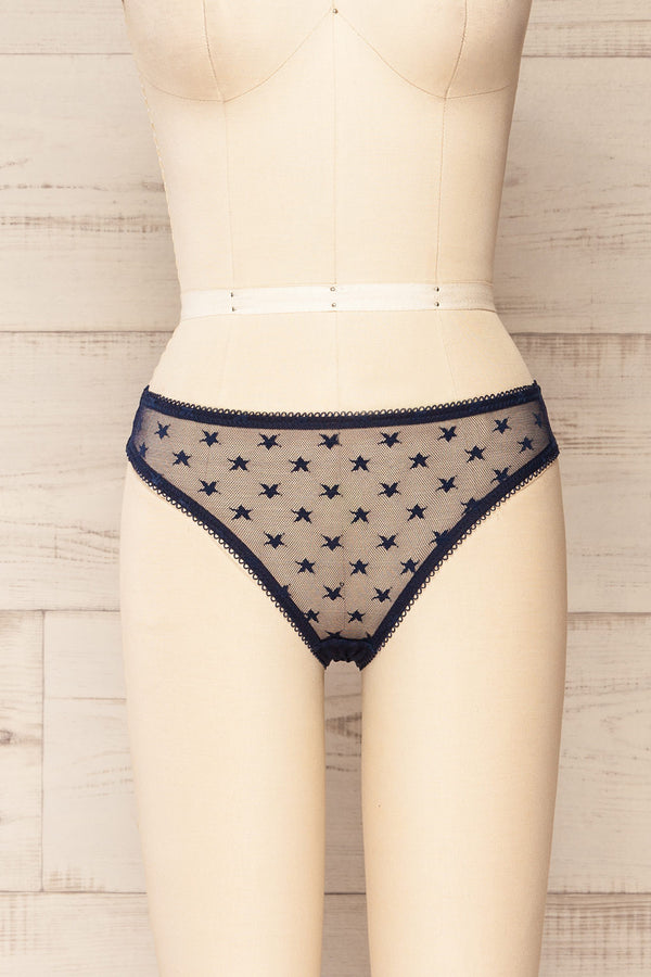 Burnaby Navy | Mesh Underwear w/ Embroidered Stars