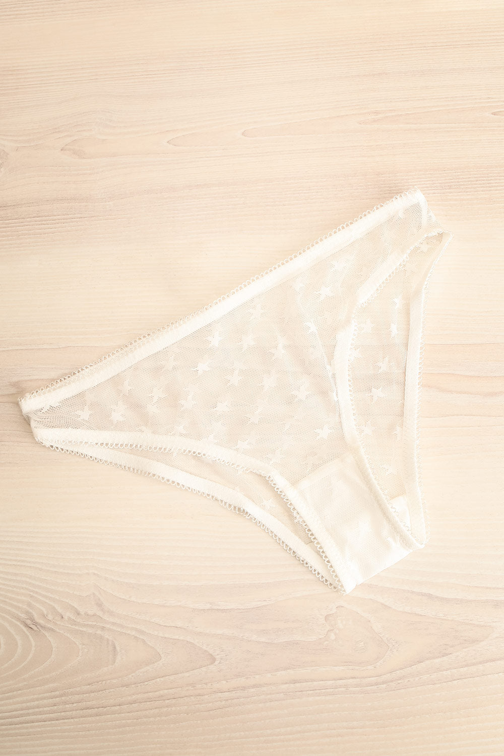 Burnaby White Mesh Underwear w/ Embroidered Stars