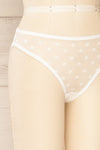 Burnaby White Mesh Underwear w/ Embroidered Stars | La petite garçonne side close-up