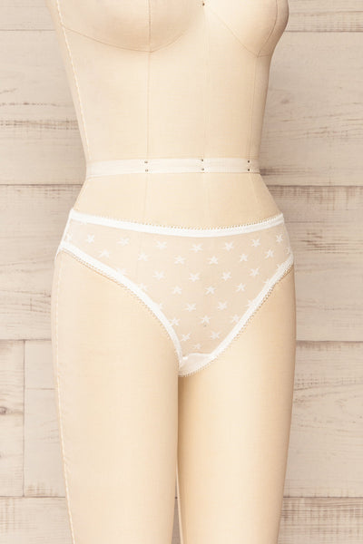 Burnaby White Mesh Underwear w/ Embroidered Stars | La petite garçonne sid eview