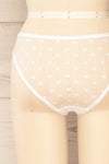 Burnaby White Mesh Underwear w/ Embroidered Stars | La petite garçonne back close-up