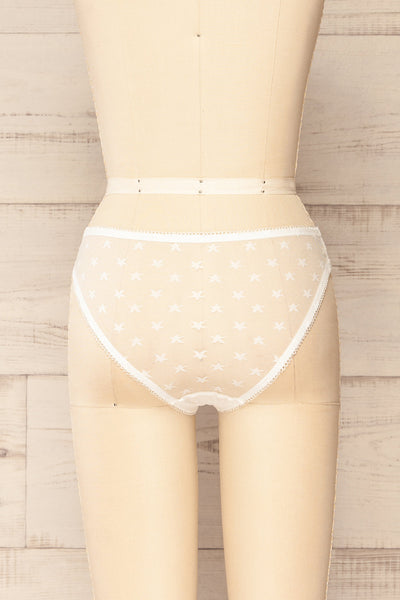 Burnaby White Mesh Underwear w/ Embroidered Stars | La petite garçonne back view