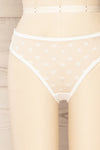 Burnaby White Mesh Underwear w/ Embroidered Stars | La petite garçonne front close-up