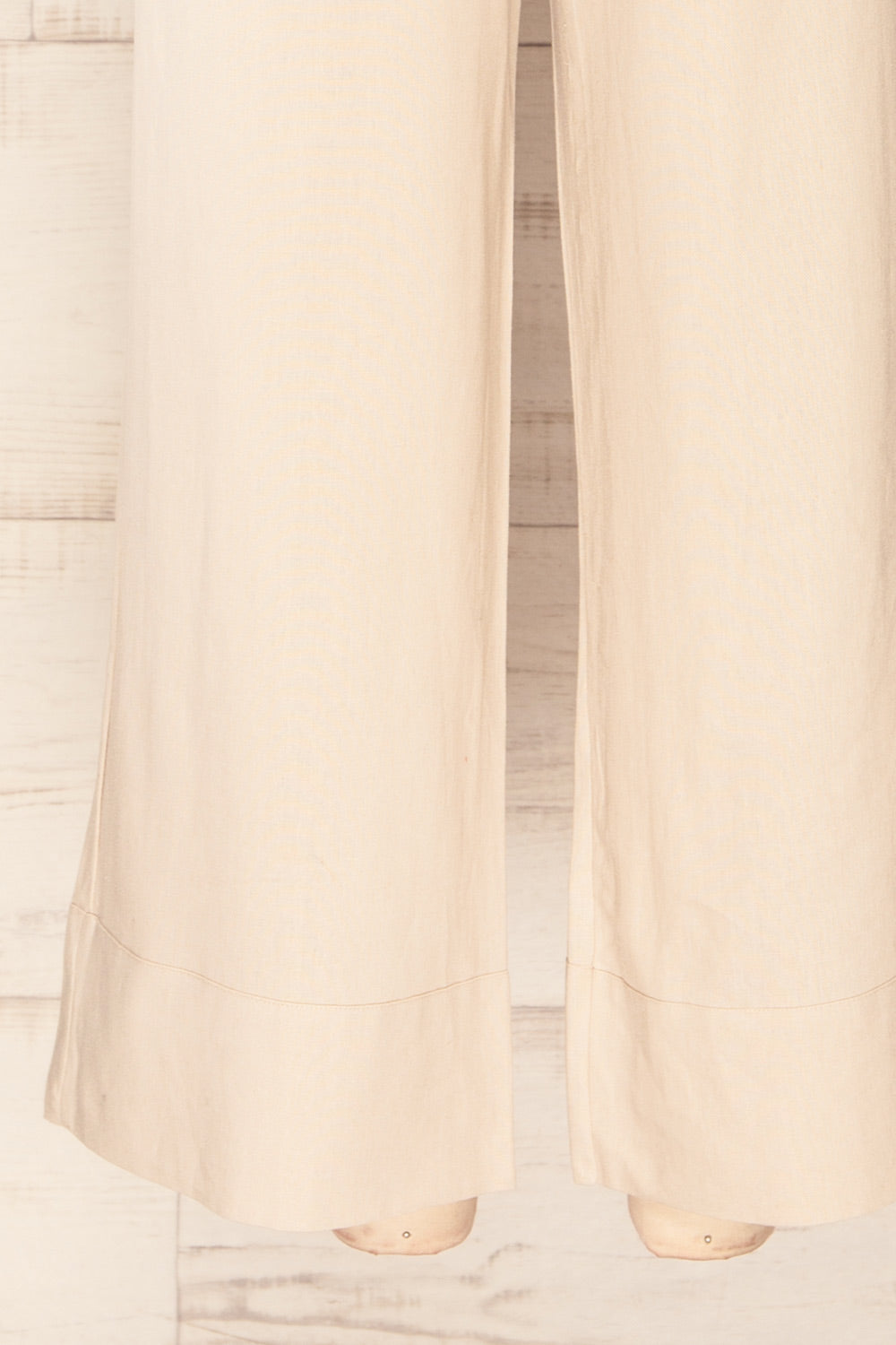 Buseto Beige Faux-Linen Wide-Leg Pants | La petite garçonne bottom 