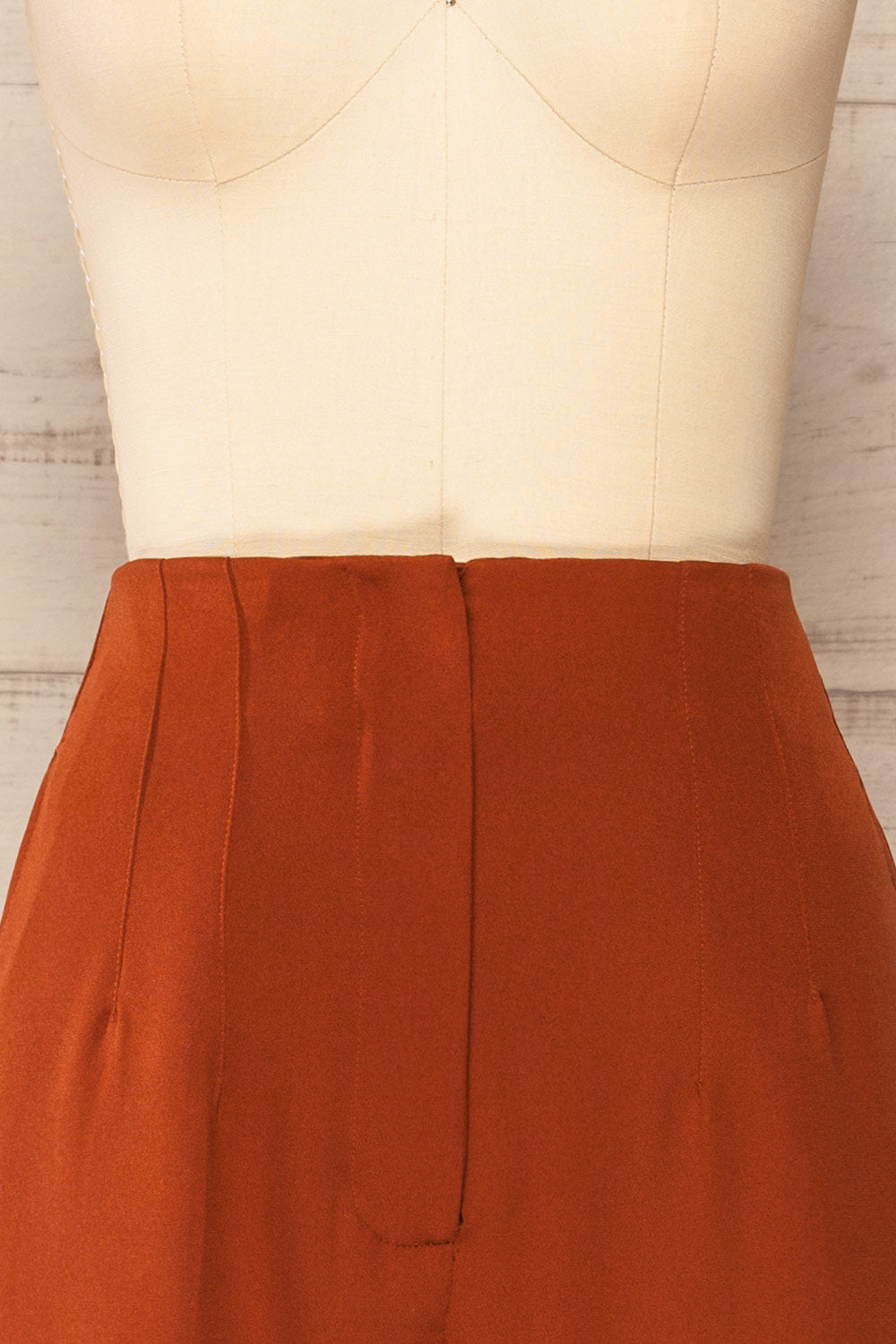 Bustranden Rust Fitted High-Waisted Pants | La petite garçonne front close-up