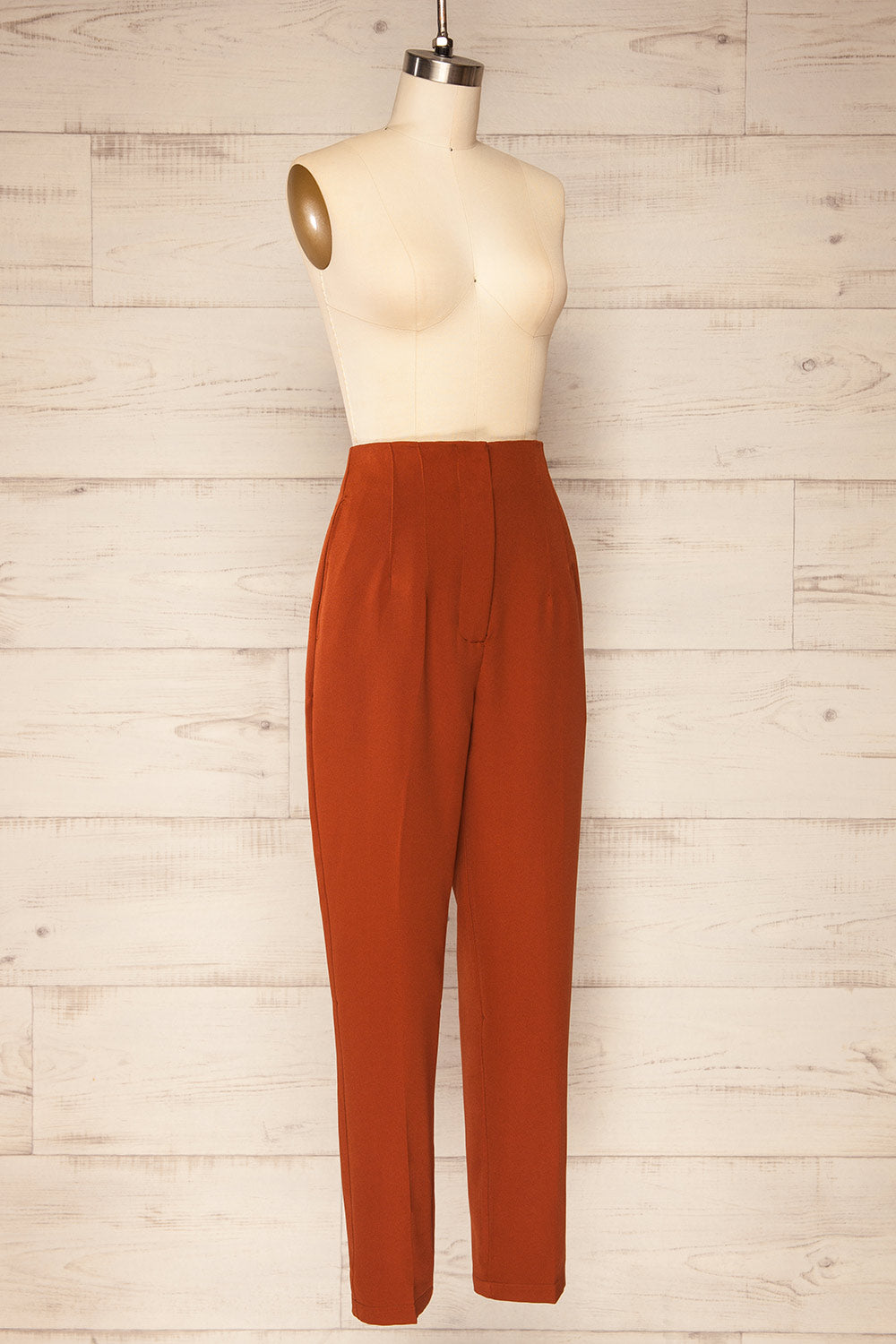 Bustranden Rust Fitted High-Waisted Pants | La petite garçonne side view