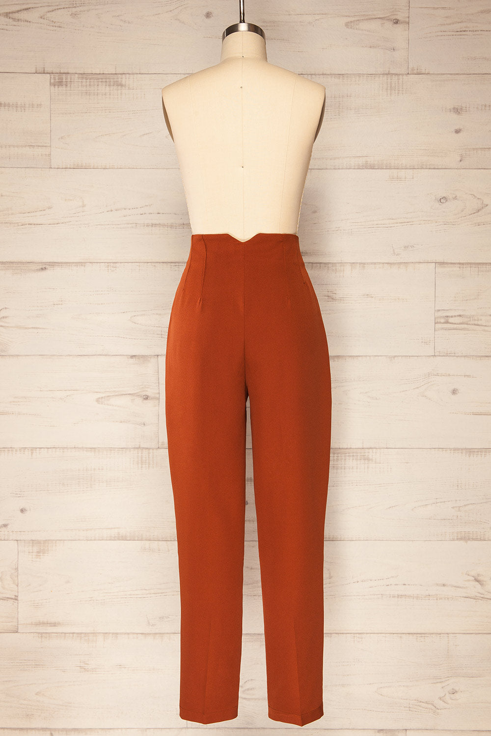 Bustranden Rust Fitted High-Waisted Pants | La petite garçonne back view