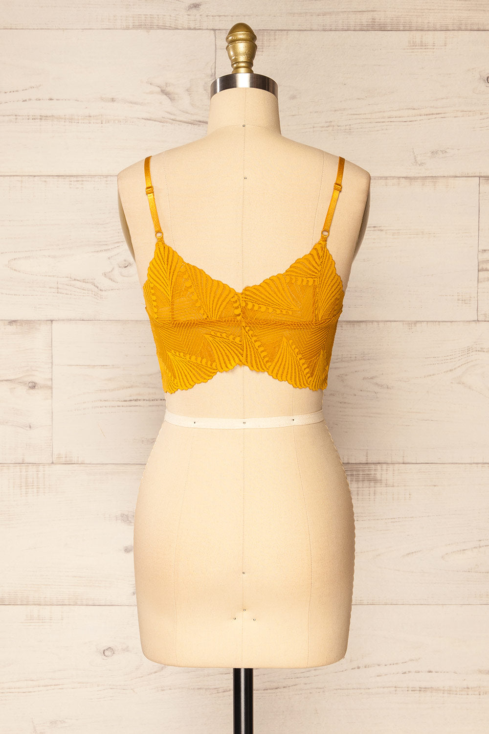 Butterflies Yellow Lace Bralette | La petite garçonne back view