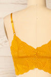 Butterflies Yellow Lace Bralette | La petite garçonne back close-up