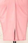 Cachio Pink Open Back Fitted Short Dress | La petite garçonne slit close-up