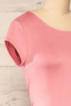 Cachio Pink Open Back Fitted Short Dress | La petite garçonne side close-up
