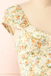 Cadie Cropped Floral Chiffon Top | Boutique 1861 side close-up