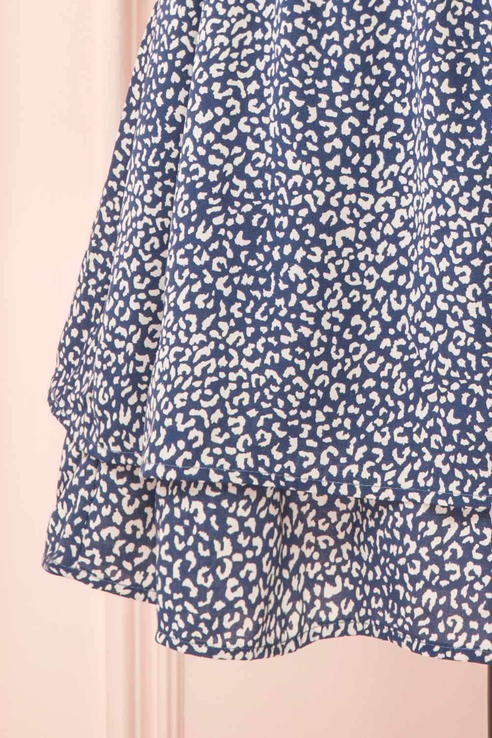 Caducei Blue Patterned Short Sleeve Dress | Boutique 1861 bottom 