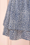 Caducei Blue Patterned Short Sleeve Dress | Boutique 1861 bottom