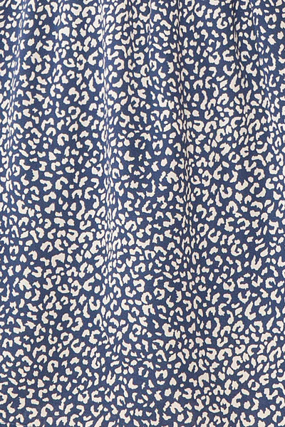 Caducei Blue Patterned Short Sleeve Dress | Boutique 1861 fabric