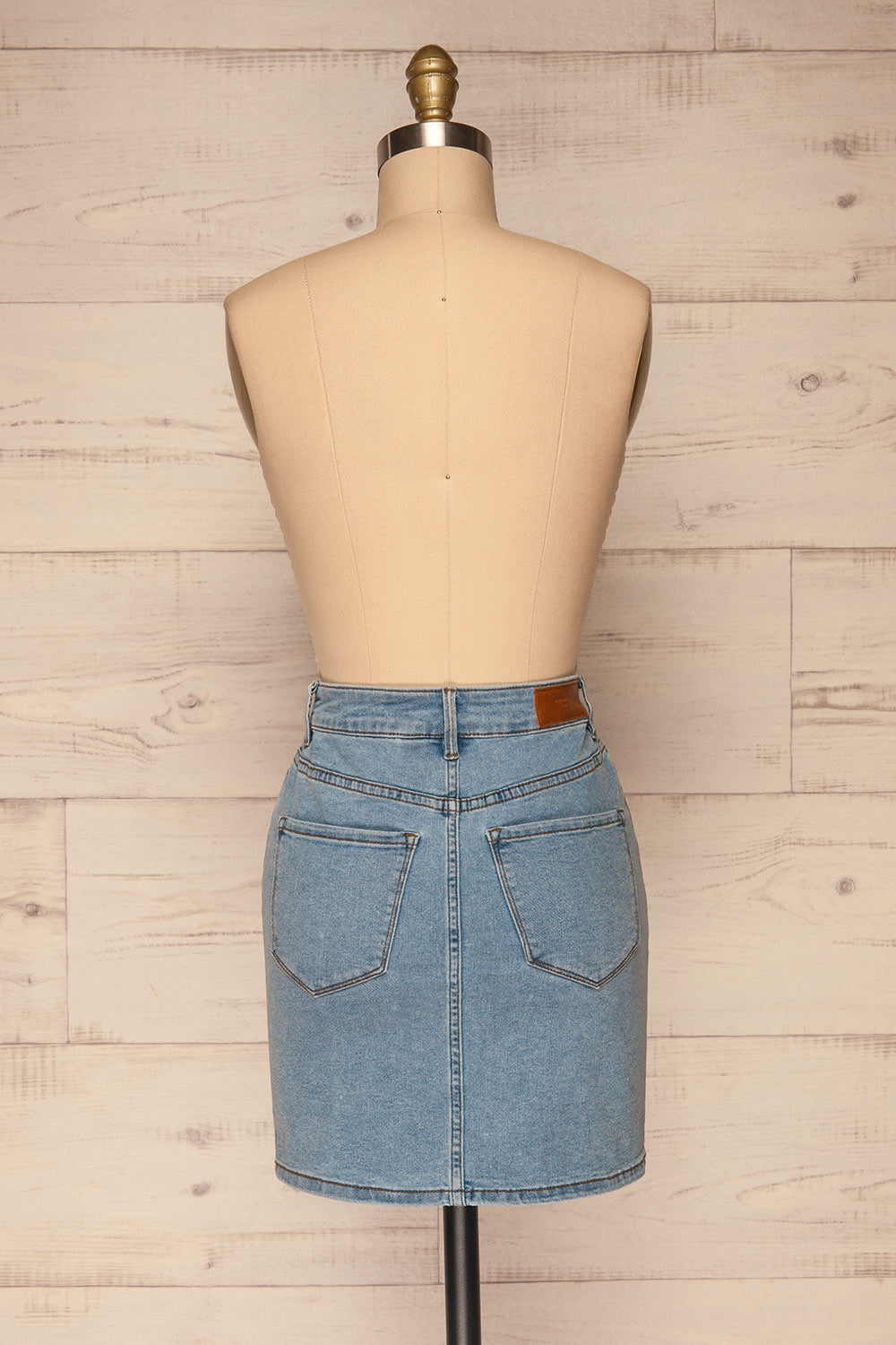 Cahul Sky Blue Denim Skirt | La petite garçonne back view