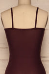 Caitlyn Fig Stretchy Bodysuit | Justaucorps | La Petite Garçonne back close-up