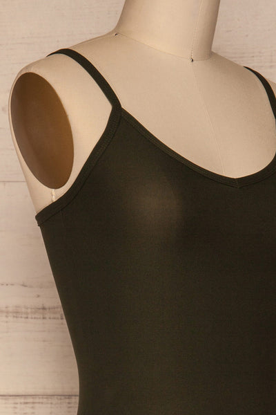 Caitlyn Green Stretchy Bodysuit | Justaucorps | La Petite Garçonne side close-up