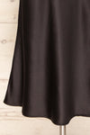 Cajon Black Satin Midi Skirt With Slit | La petite garçonne bottom