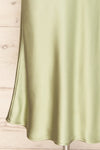 Cajon Sage Satin Midi Skirt With Slit | La petite garçonne bottom