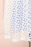 Calaeno White & Blue Openwork Lace Collared Dress | Boutique 1861 bottom