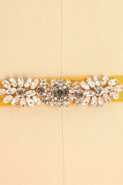 Calathéa Moutarde - Yellow belt with a crystal ornament 4
