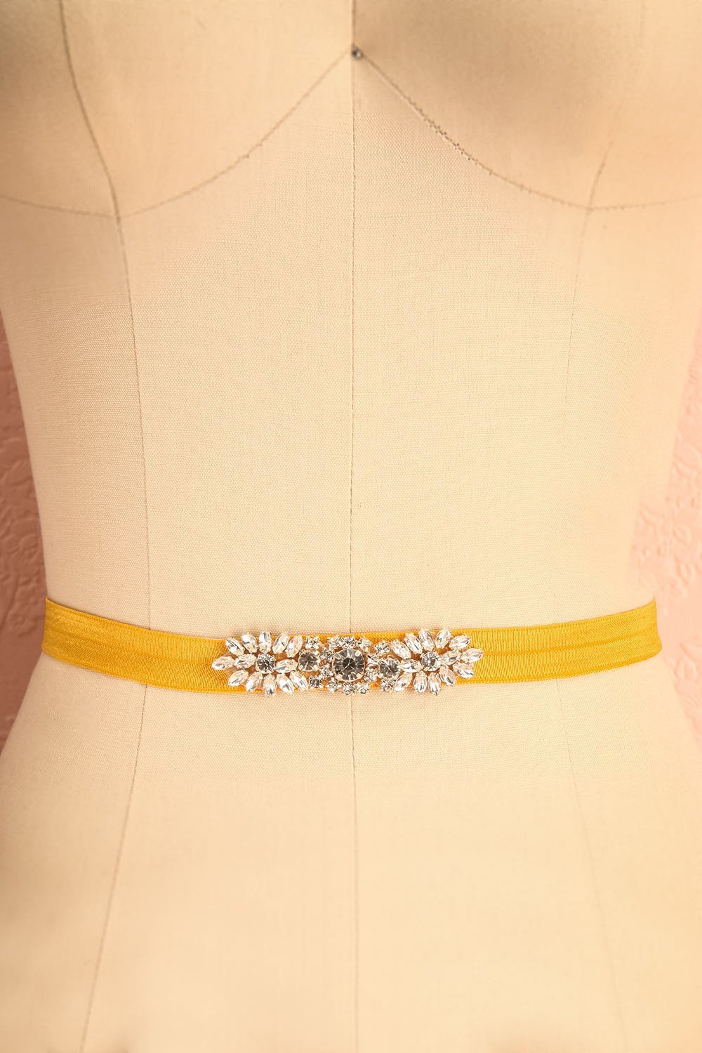Calathéa Moutarde - Yellow belt with a crystal ornament 3