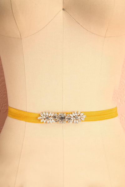 Calathéa Moutarde - Yellow belt with a crystal ornament 3
