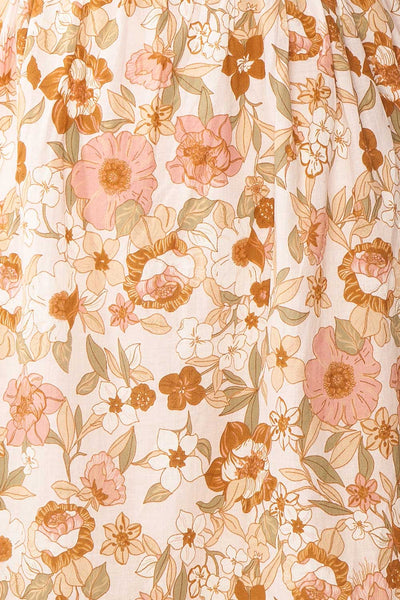 Calendula Short Floral Dress w/ Open Back | Boutique 1861 fabric