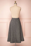 Calissa Black & White Houndstooth A-Line Midi Skirt | BACK VIEW | Boutique 1861