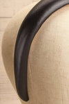 Calitri Black Satin Padded Headband | La petite garçonne close-up