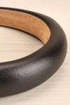 Calitri Black Satin Padded Headband | La petite garçonne flat close-up