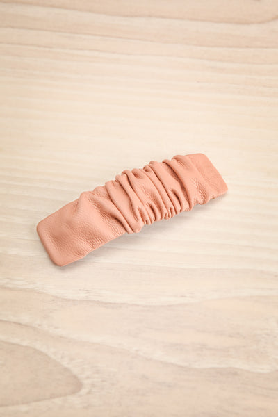 Calivigny Faux-Leather Hair Clip Set | La petite garçonne pink