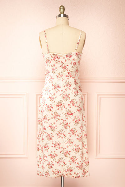 Calliope Ivory Cowl Neck Floral Midi Dress | Boutique 1861 back view
