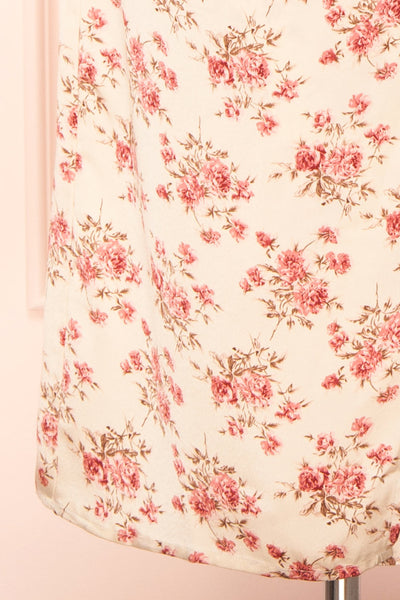Calliope Ivory Cowl Neck Floral Midi Dress | Boutique 1861 bottom