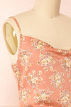 Calliope Pink Cowl Neck Floral Midi Dress | Boutique 1861 side close-up