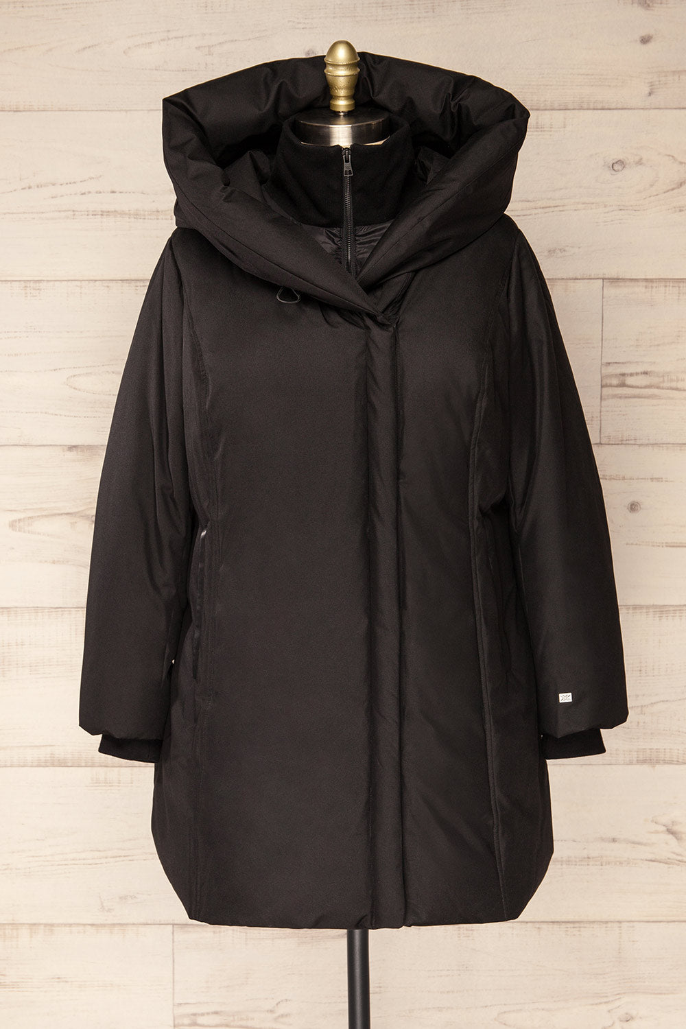 Camelia Black Quilted Soia&Kyo Parka with Hood | La Petite Garçonne plus size  front