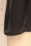 Camerino Black Silky & Lace Camisole | La Petite Garçonne bottom close-up