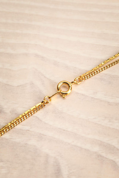 Camilia Sukh Golden Double Chain Pendant Necklace closure close-up | Boutique 1861