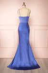 Campanaka Blue Silky Maxi Mermaid Dress | Boutique 1861 back view