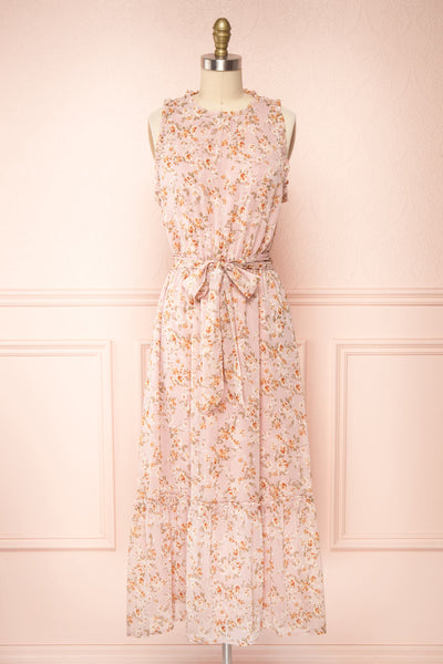 Campanna Floral Midi Dress w/ Ruffles | Boutique 1861 front view