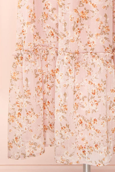 Campanna Floral Midi Dress w/ Ruffles | Boutique 1861 details