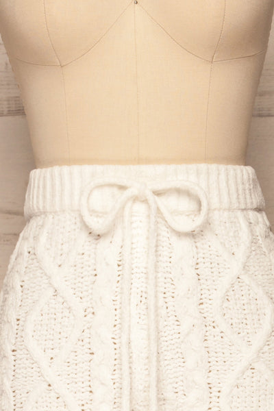 Canaan White Lounge Pants | Pantalon | La Petite Garçonne front close-up
