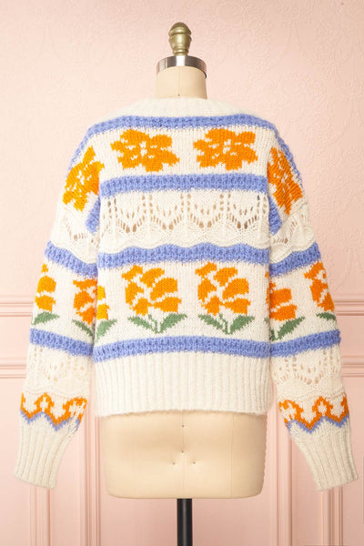 Canaries Colourful Round Neck Knit Sweater | Boutique 1861 back view