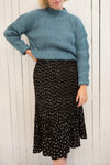 Canchagua Blue Mock Neck Knit Sweater | La petite garçonne model